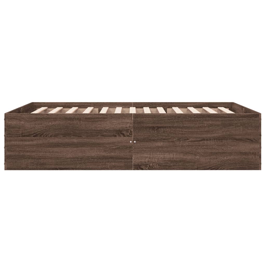 Cadre de lit sans matelas chêne marron 120x190 cm