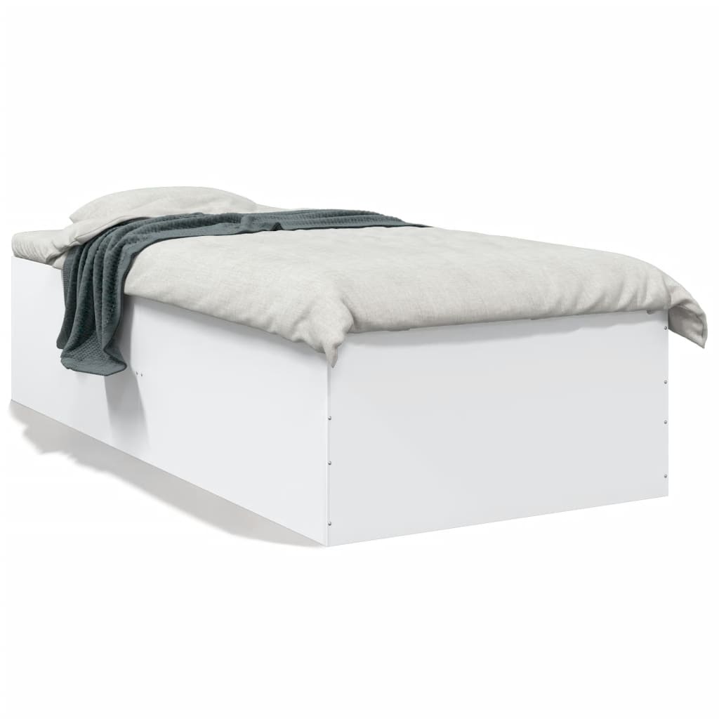 Cadre de lit sans matelas blanc 100x200 cm