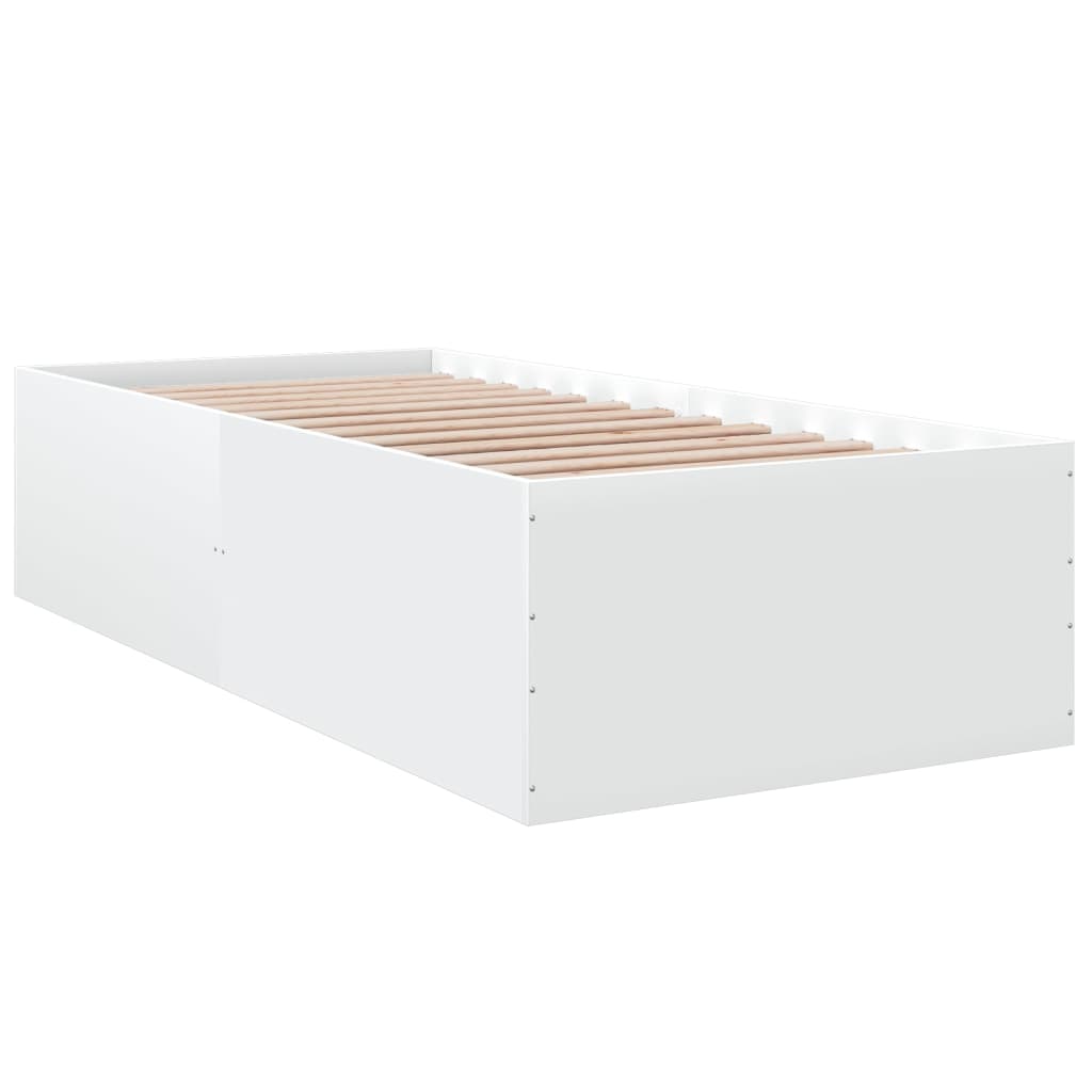 Cadre de lit sans matelas blanc 100x200 cm