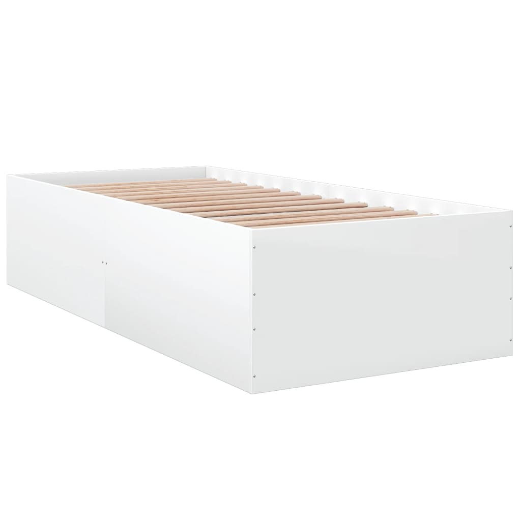 Cadre de lit sans matelas blanc 100x200 cm