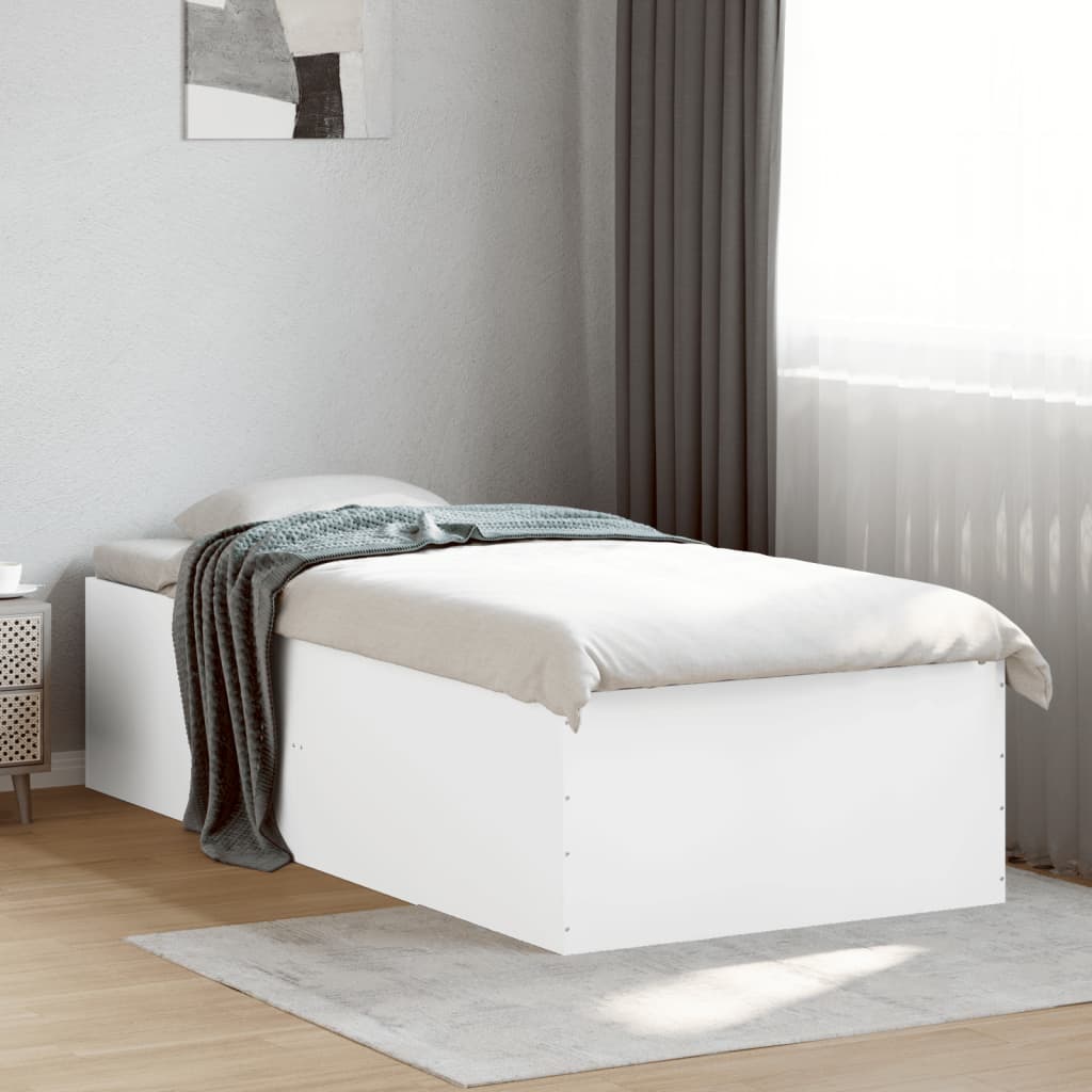 Cadre de lit sans matelas blanc 100x200 cm