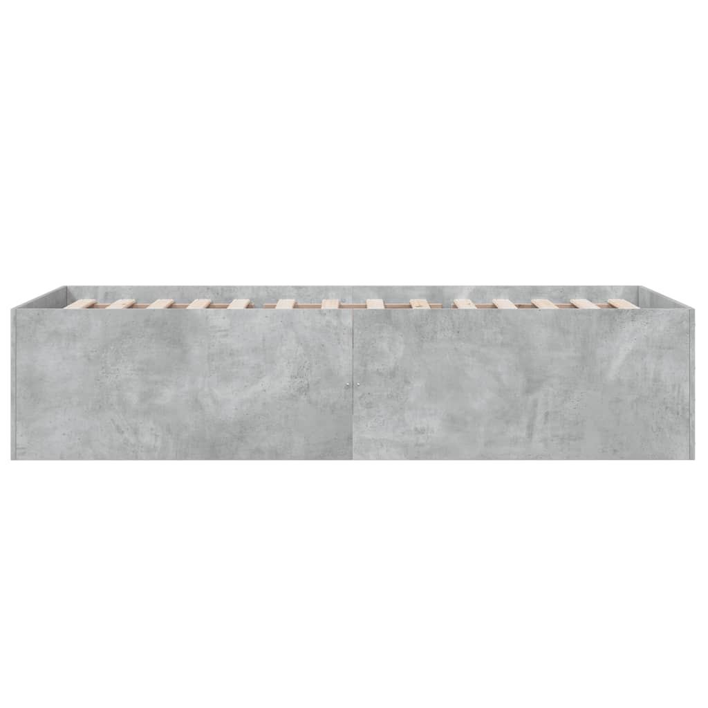 Bed frame without mattress concrete gray 100x200 cm