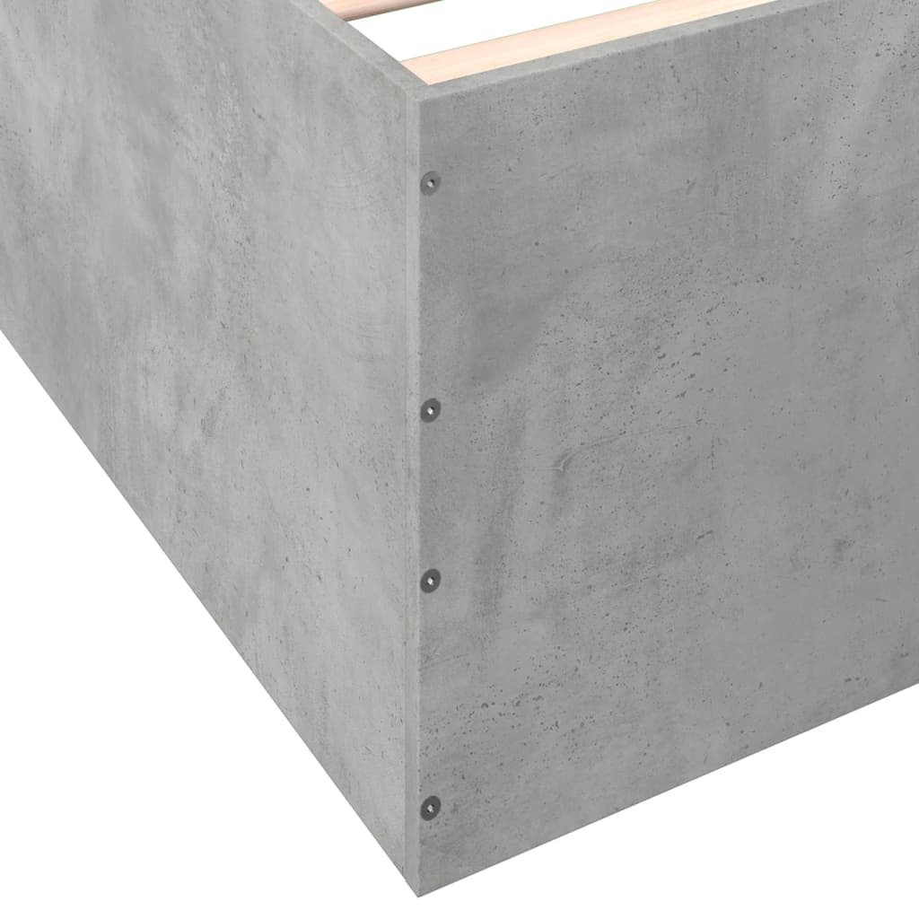 Bed frame without mattress concrete gray 100x200 cm