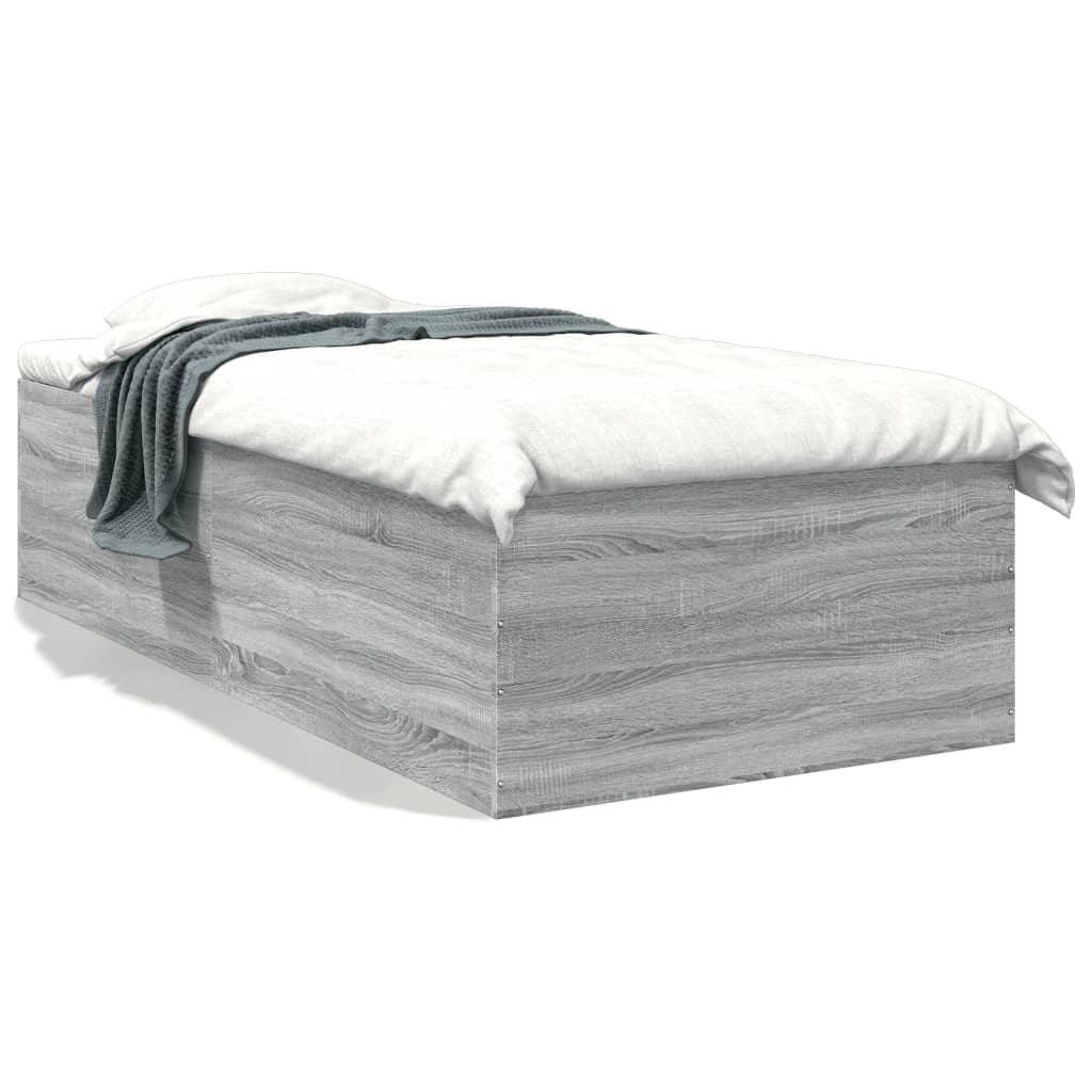 Cadre de lit sans matelas sonoma gris 100x200 cm