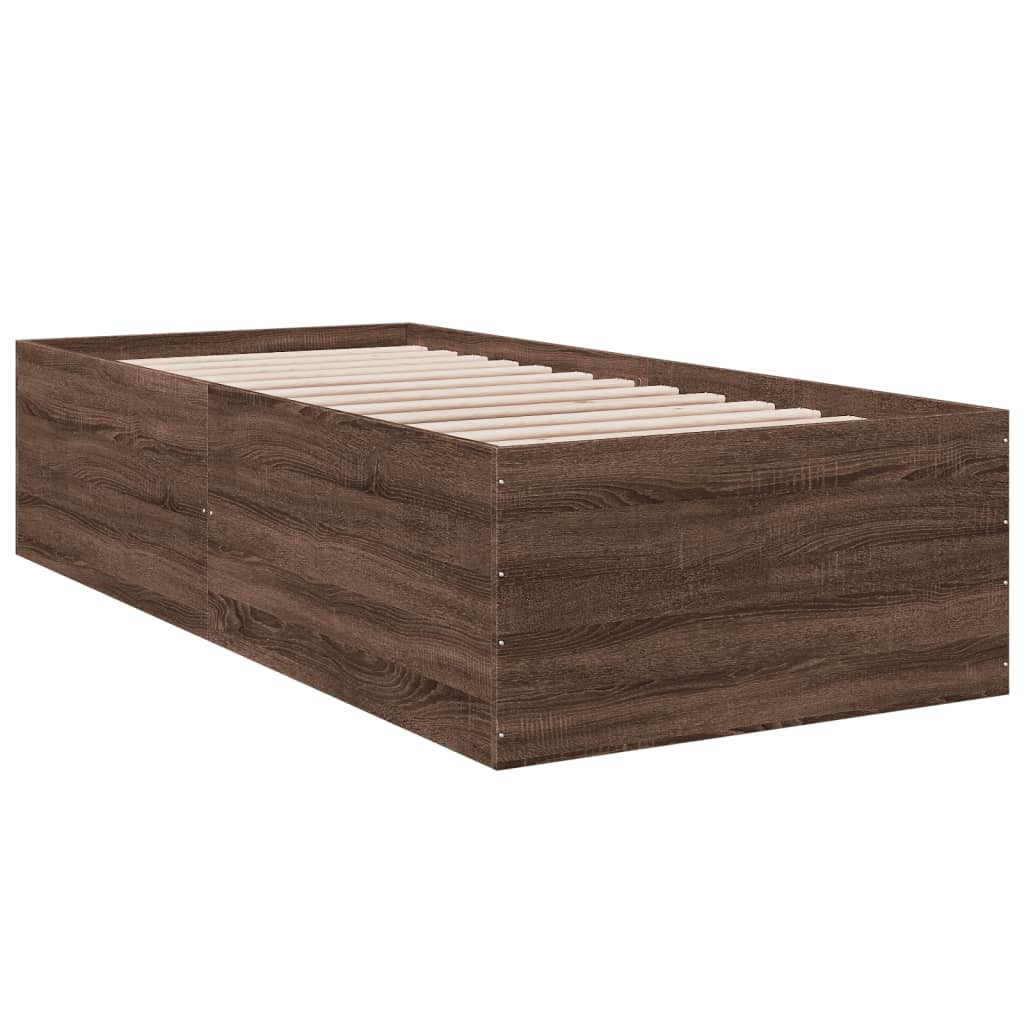 Cadre de lit sans matelas chêne marron 100x200 cm