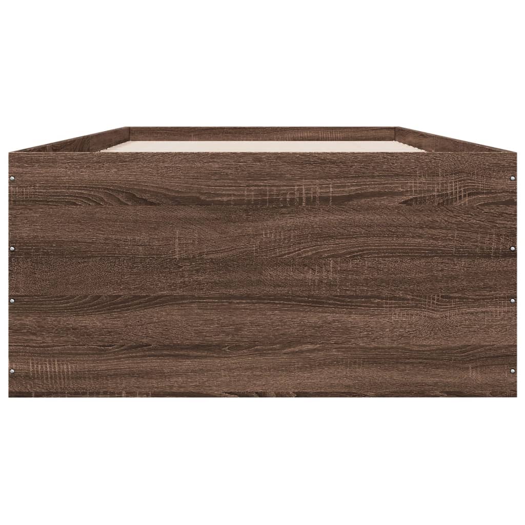 Cadre de lit sans matelas chêne marron 100x200 cm