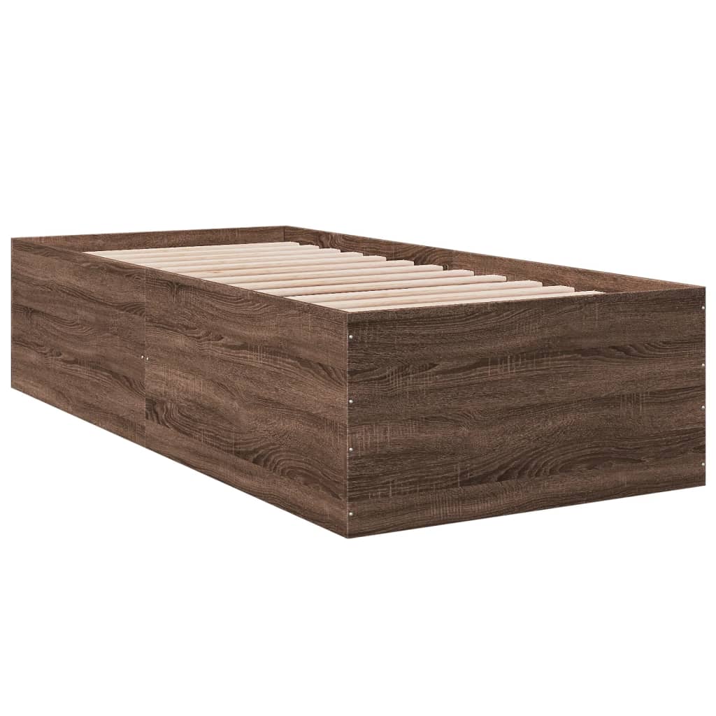 Cadre de lit sans matelas chêne marron 100x200 cm