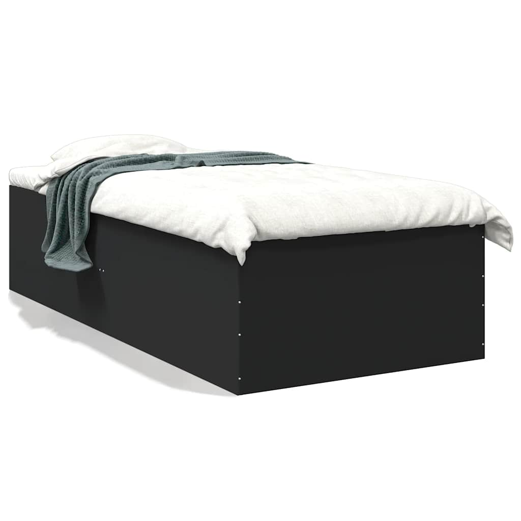 Cadre de lit sans matelas noir 90x200 cm