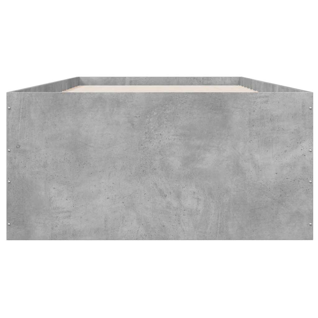 Cadre de lit sans matelas gris béton 90x200 cm