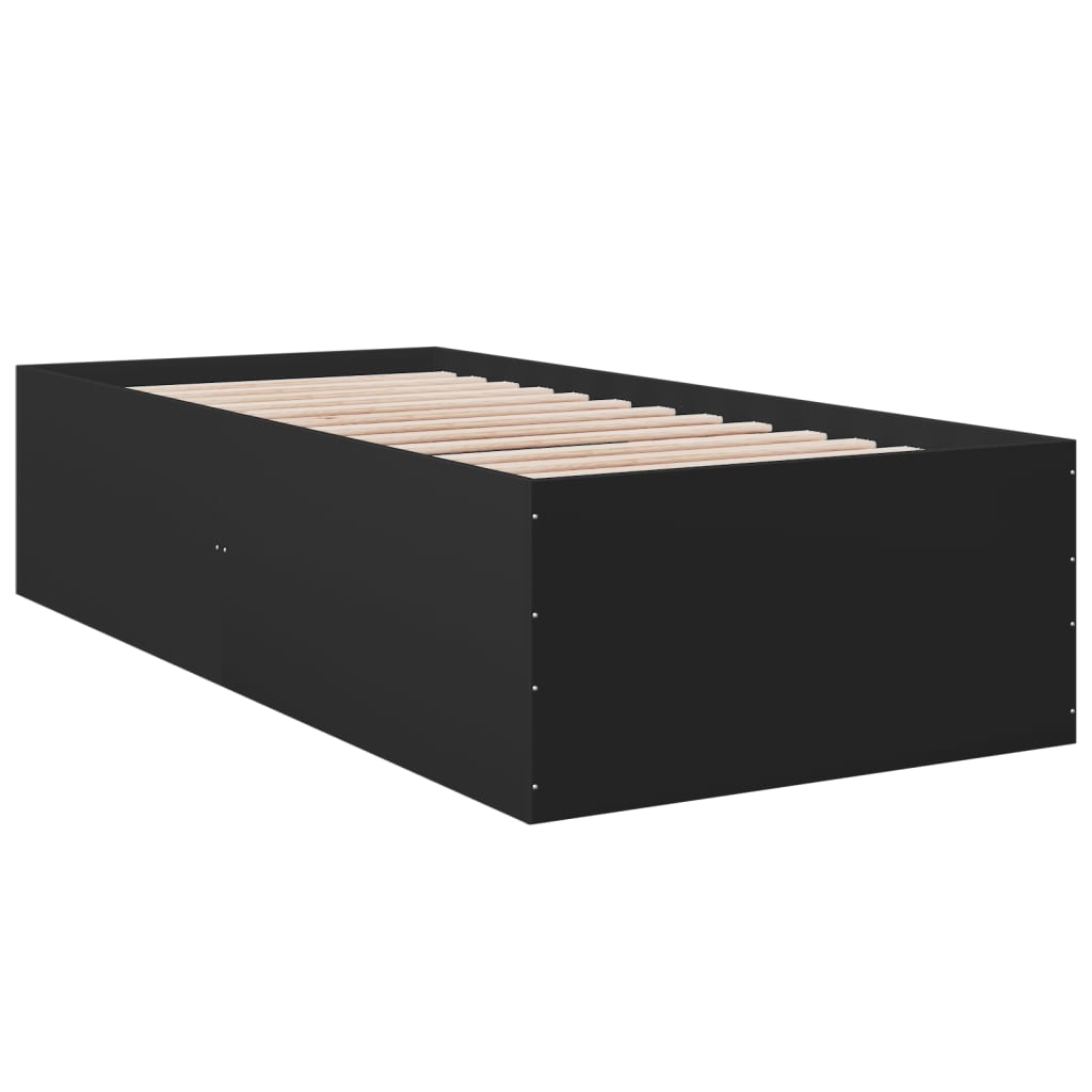 Cadre de lit sans matelas noir 90x190 cm