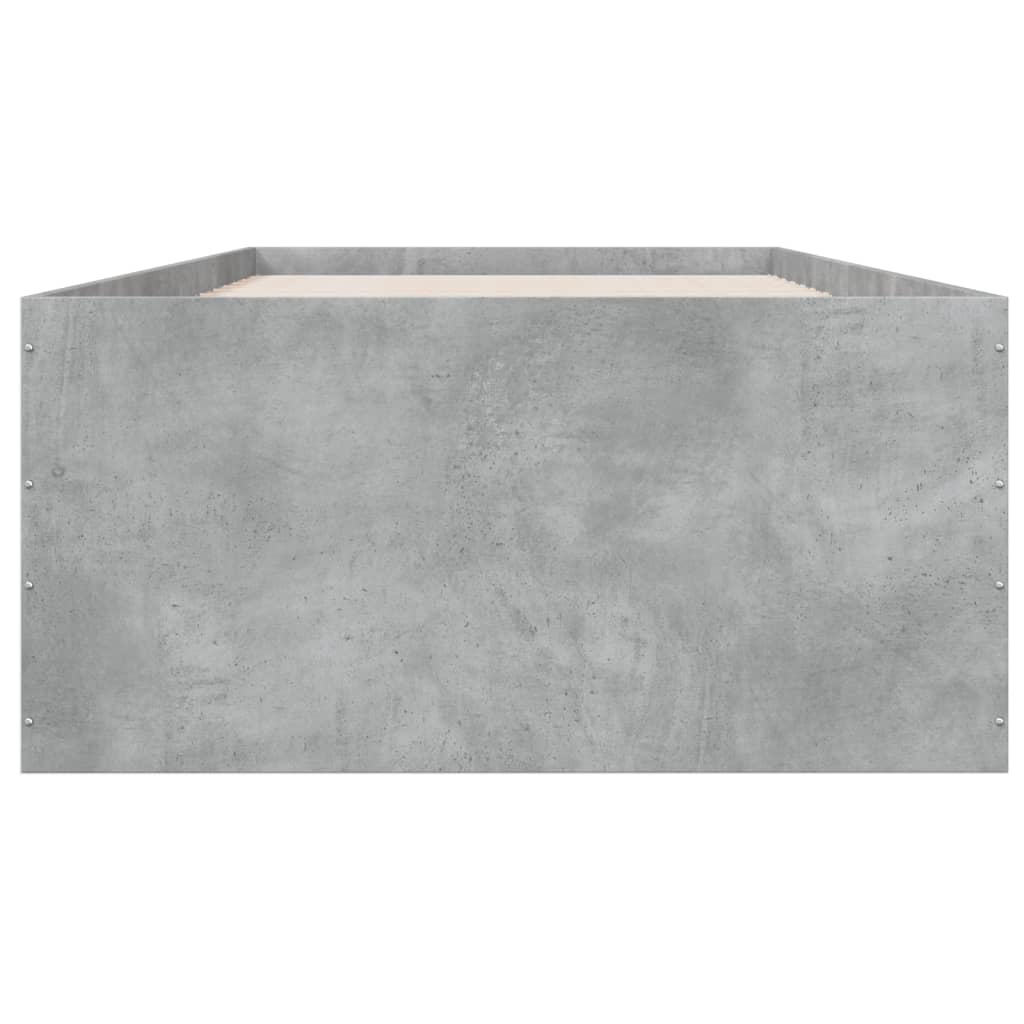 Cadre de lit sans matelas gris béton 90x190 cm