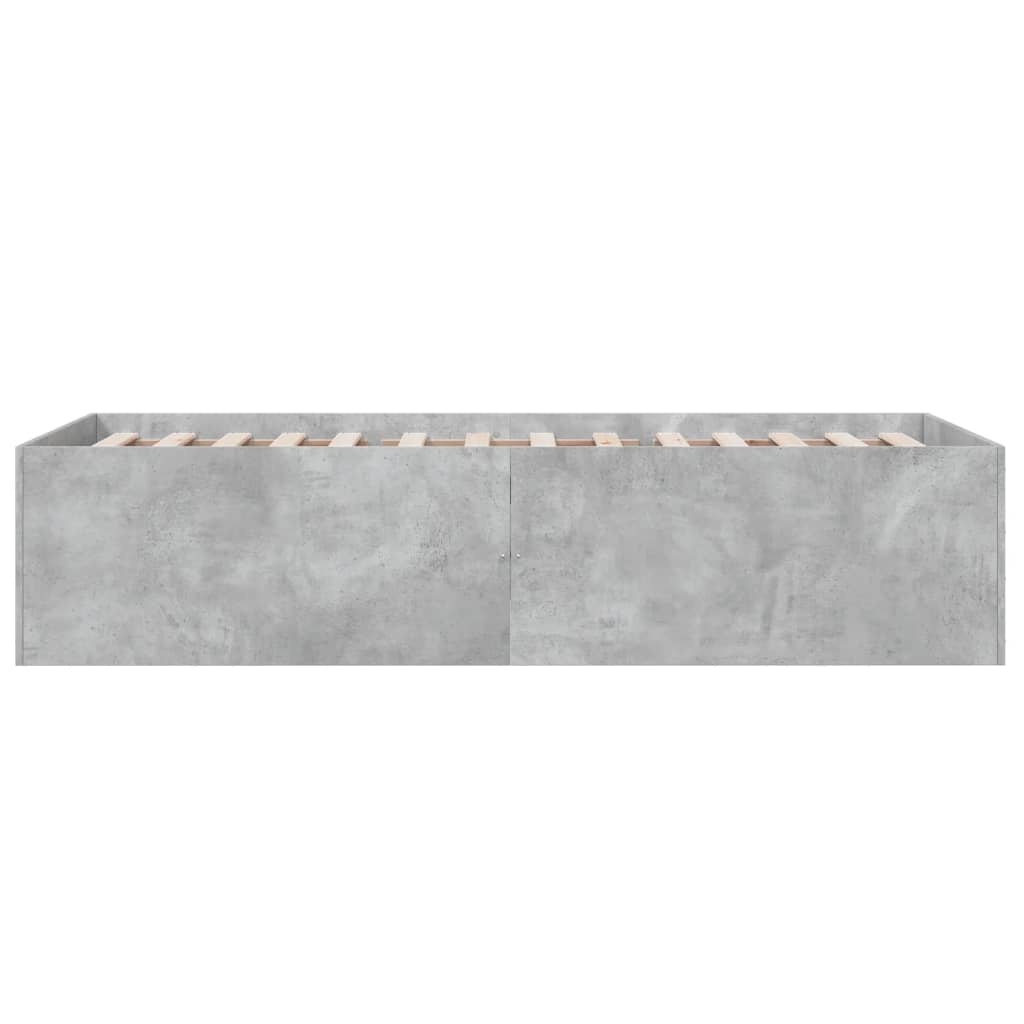 Cadre de lit sans matelas gris béton 90x190 cm