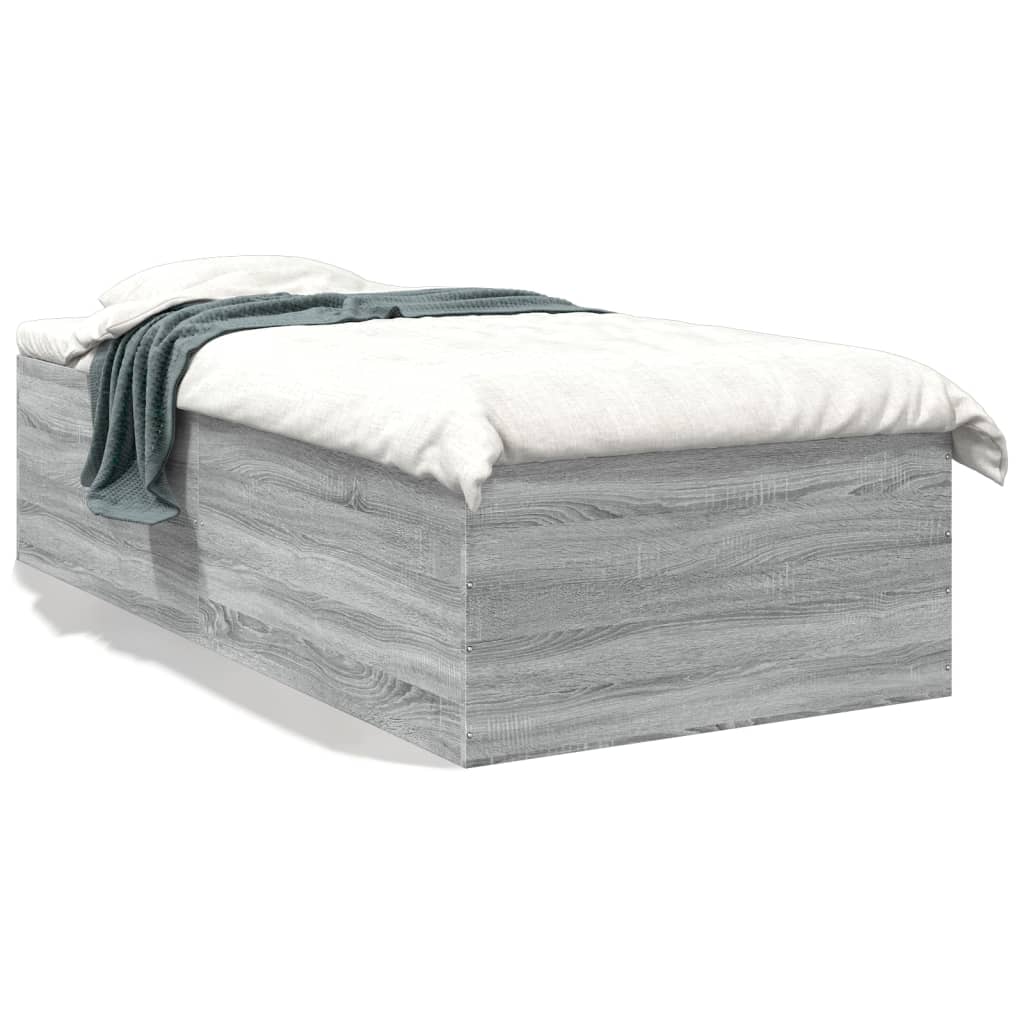 Cadre de lit sans matelas sonoma gris 90x190 cm