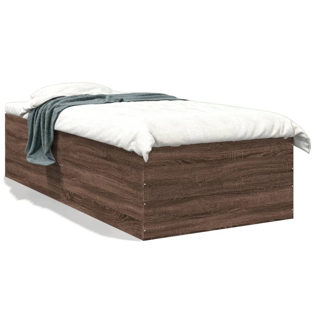 Cadre de lit sans matelas chêne marron 90x190 cm