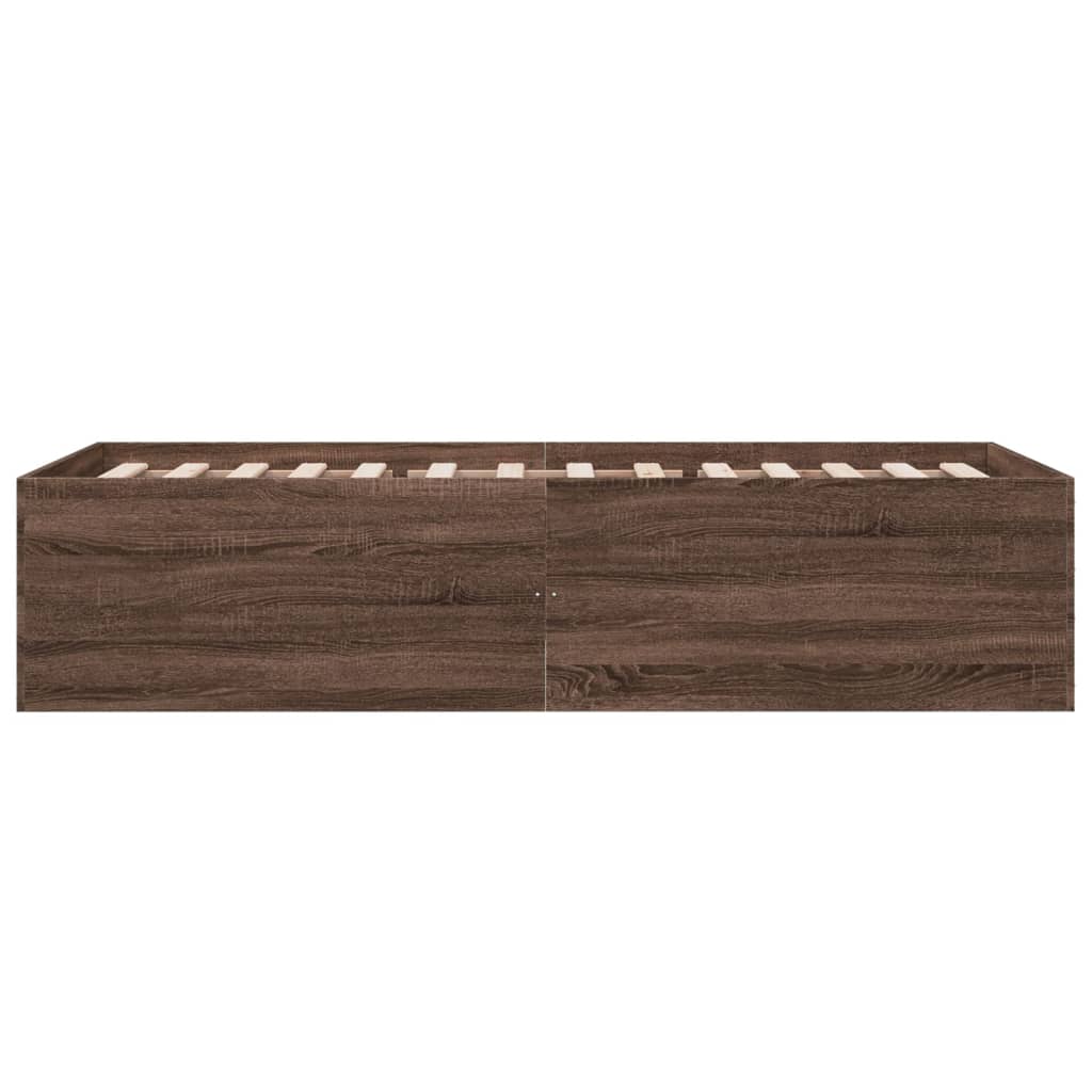 Cadre de lit sans matelas chêne marron 90x190 cm