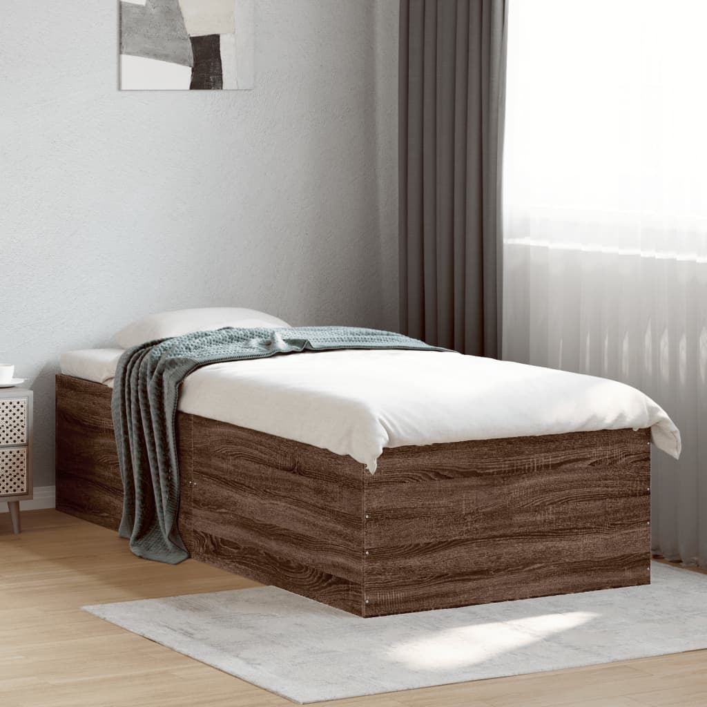 Cadre de lit sans matelas chêne marron 90x190 cm