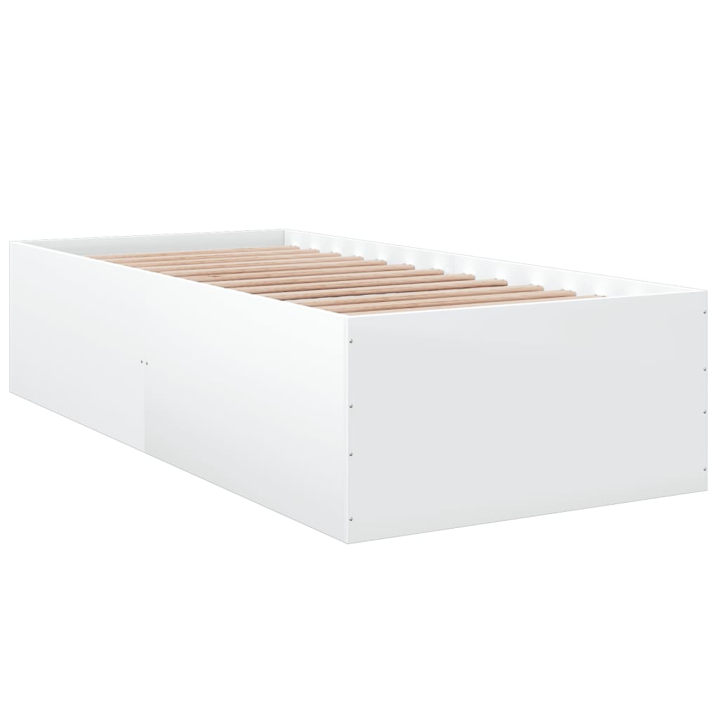 Cadre de lit sans matelas blanc 75x190 cm