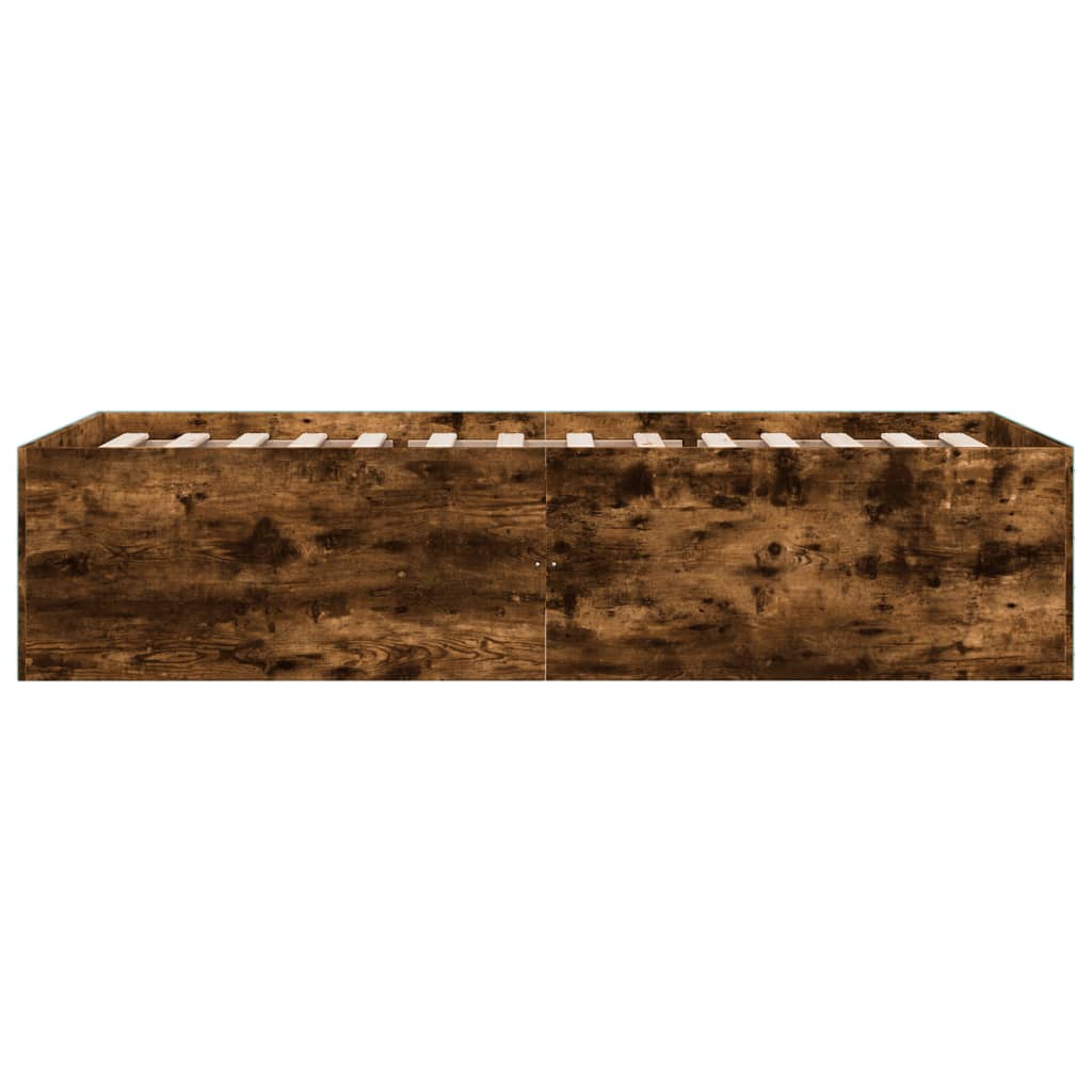 Cadre de lit sans matelas chêne fumé 75x190 cm