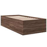 Cadre de lit sans matelas chêne marron 75x190 cm