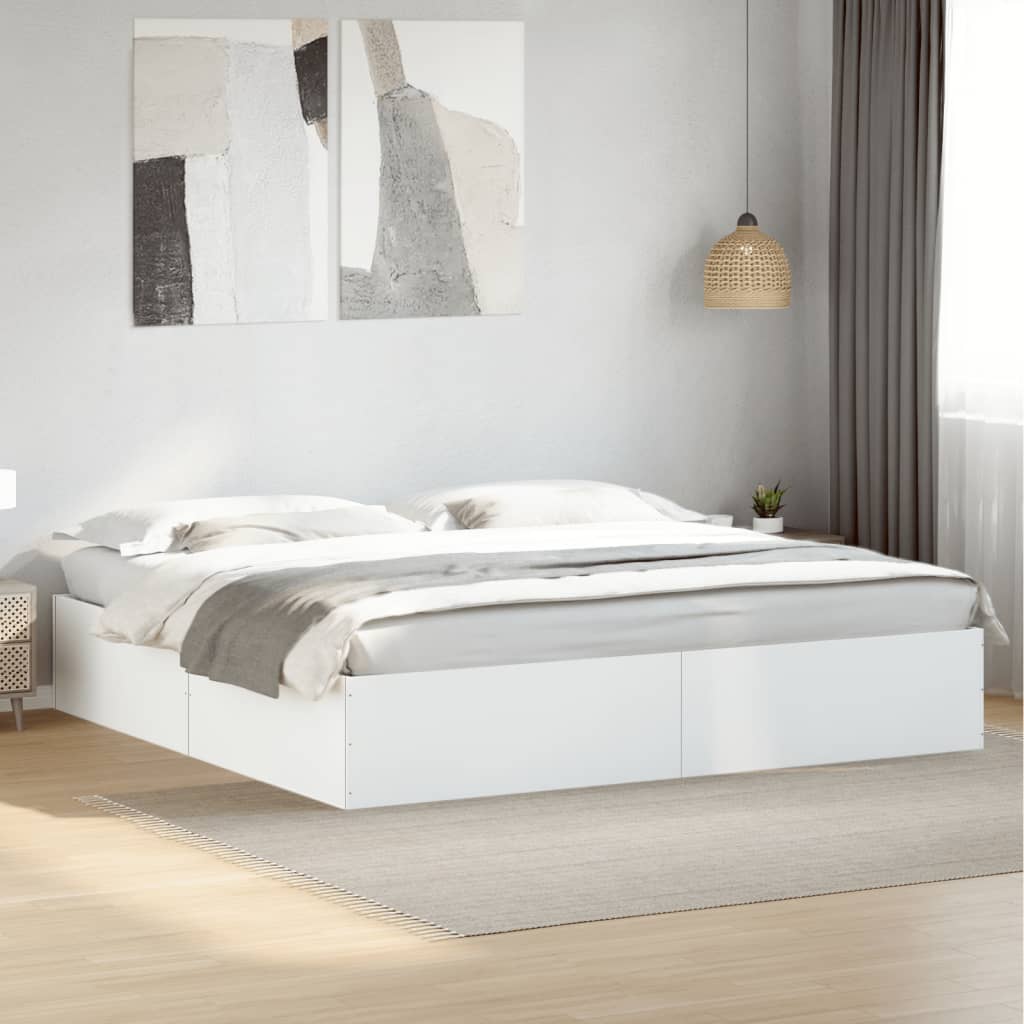 Bed frame without mattress white 200x200 cm