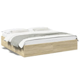 Bed frame without mattress sonoma oak 200x200 cm