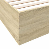 Bed frame without mattress sonoma oak 200x200 cm