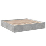 Cadre de lit sans matelas gris béton 200x200 cm