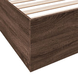 Bed frame without mattress brown oak 200x200 cm