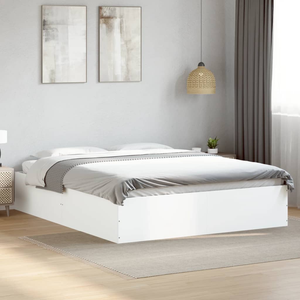 Cadre de lit sans matelas blanc 160x200 cm