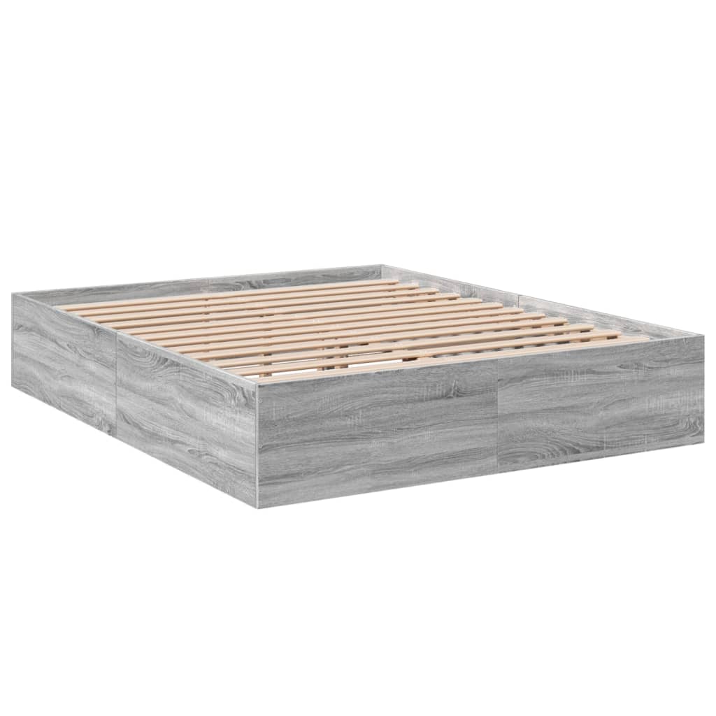 Cadre de lit sans matelas sonoma gris 160x200 cm