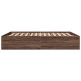 Cadre de lit sans matelas chêne marron 150x200 cm