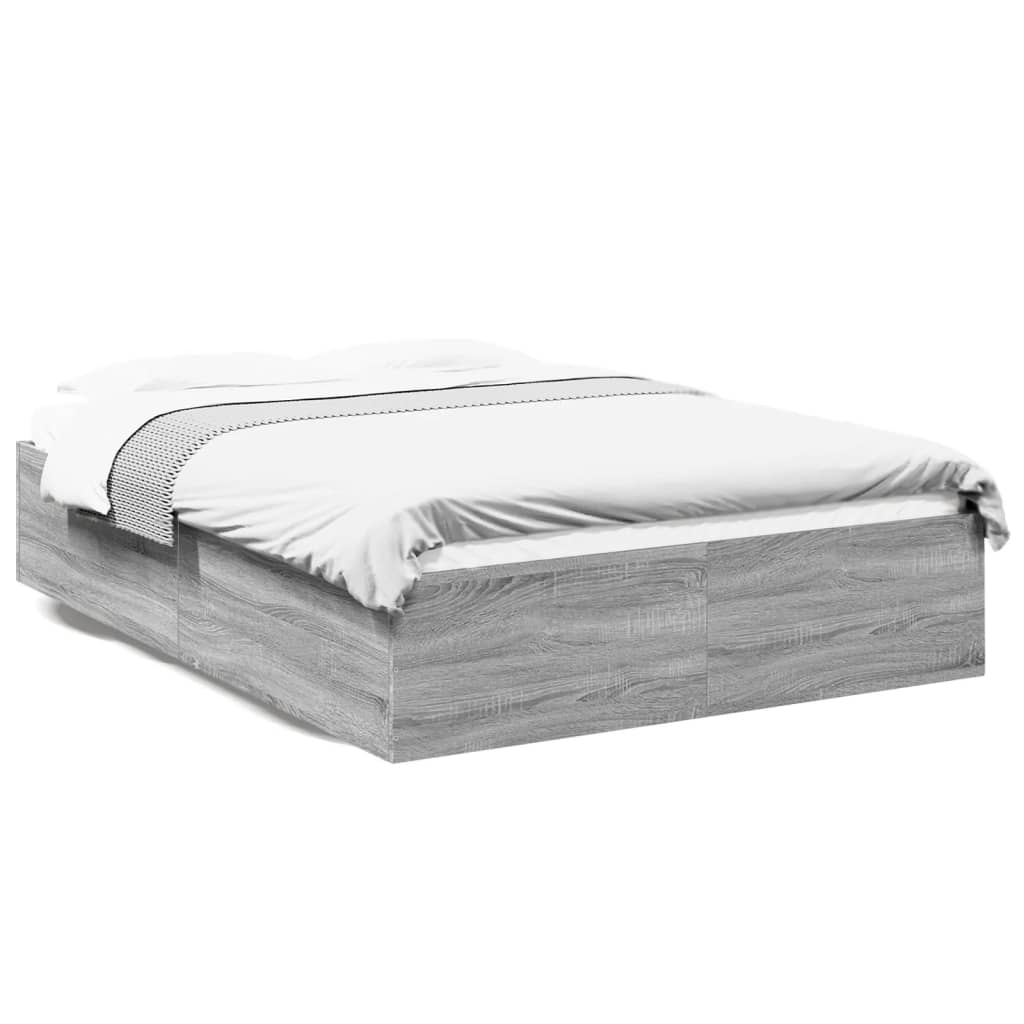 Cadre de lit sans matelas sonoma gris 140x200 cm