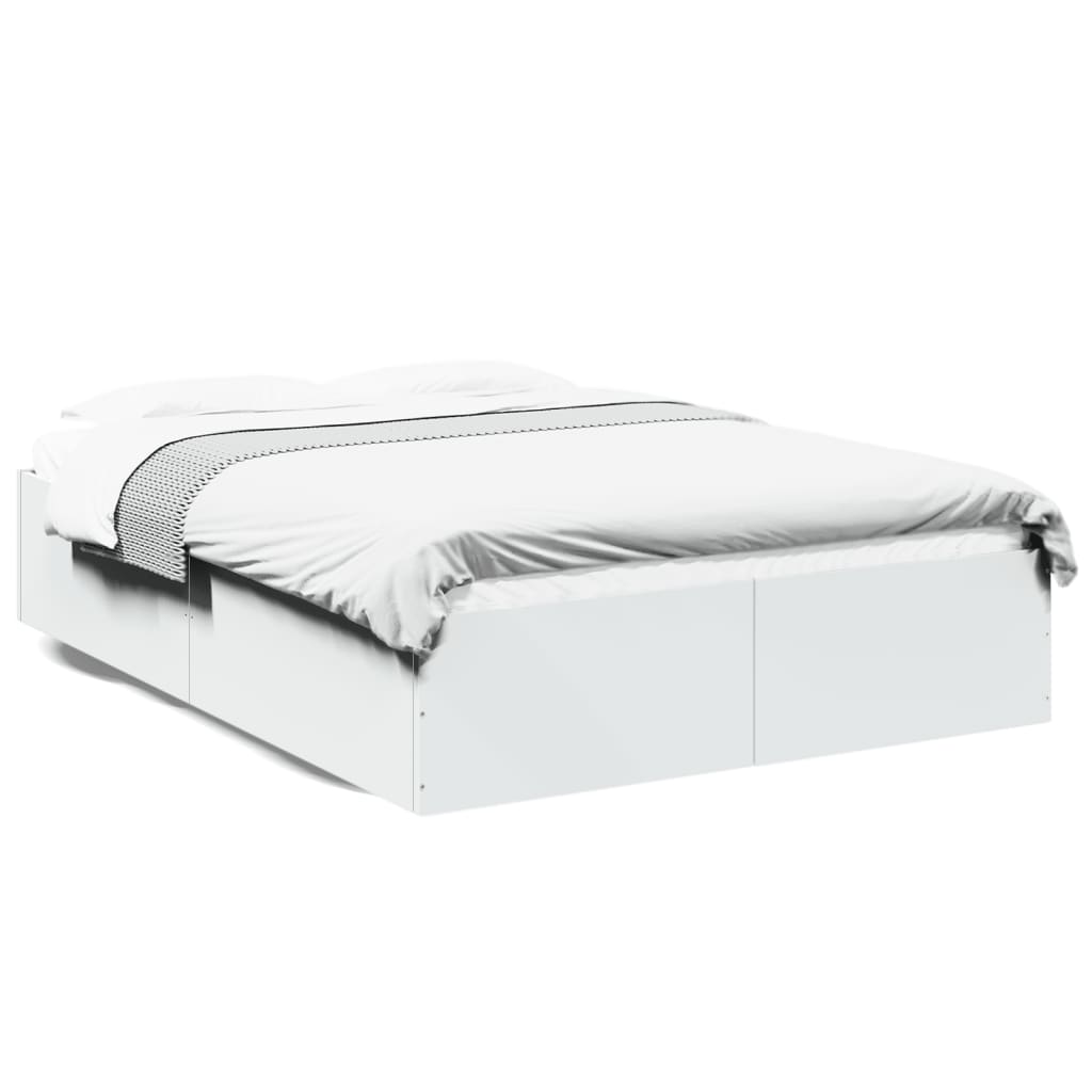 Cadre de lit sans matelas blanc 140x190 cm