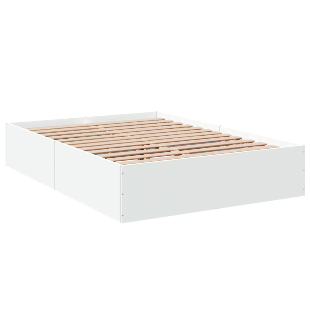 Cadre de lit sans matelas blanc 140x190 cm