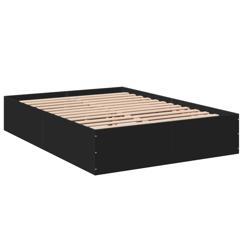 Cadre de lit sans matelas noir 140x190 cm