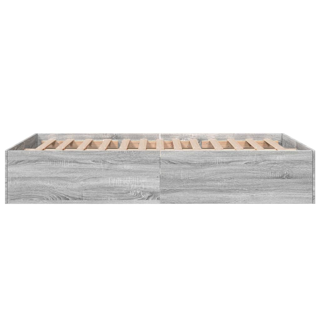 Cadre de lit sans matelas sonoma gris 140x190 cm