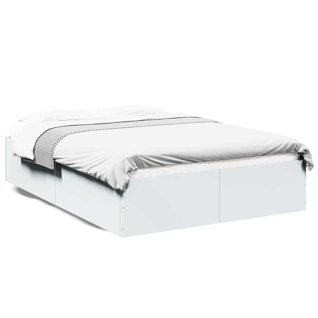 Cadre de lit sans matelas blanc 135x190 cm