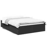 Cadre de lit sans matelas noir 135x190 cm