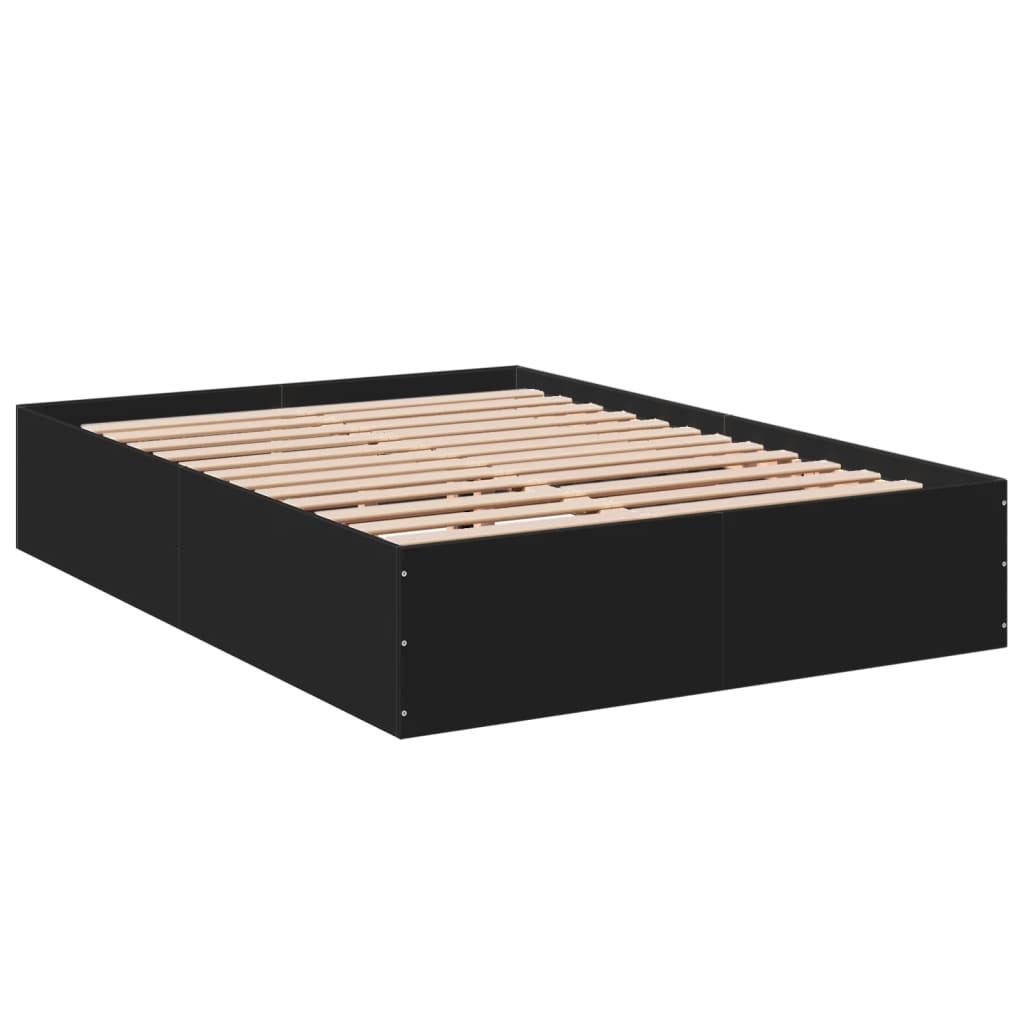 Cadre de lit sans matelas noir 135x190 cm