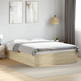 Cadre de lit sans matelas chêne sonoma 135x190 cm