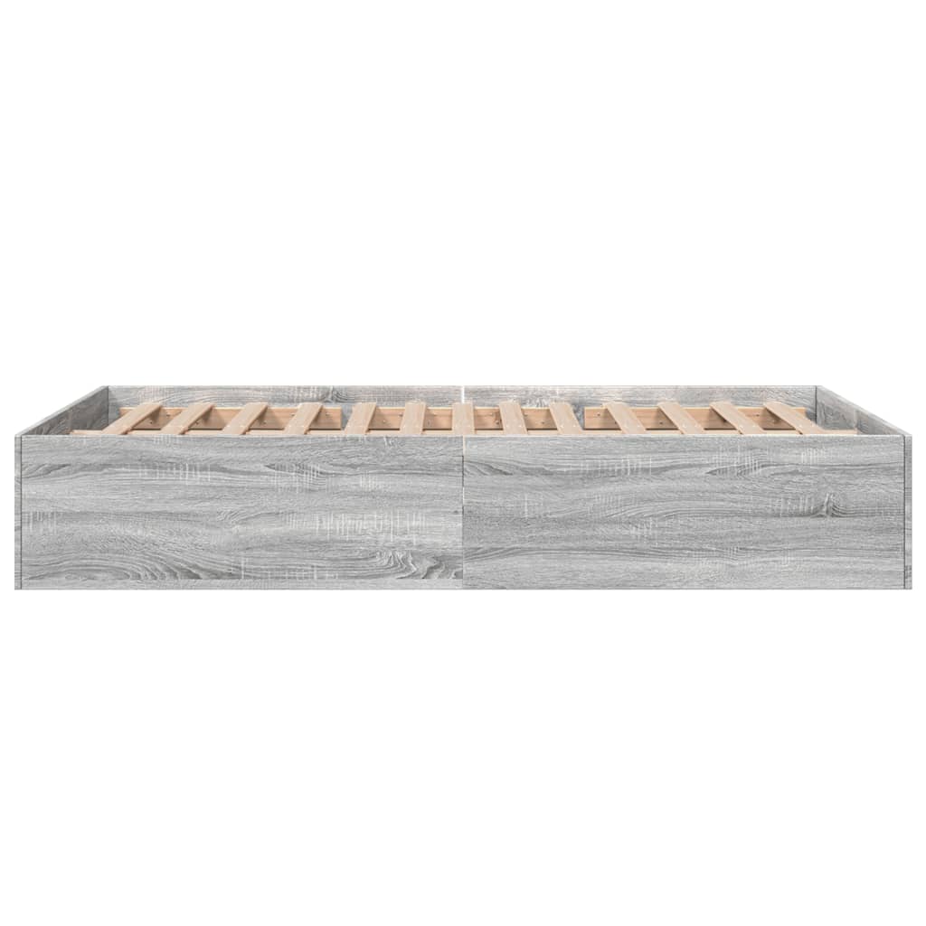 Cadre de lit sans matelas sonoma gris 135x190 cm