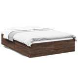 Cadre de lit sans matelas chêne marron 135x190 cm