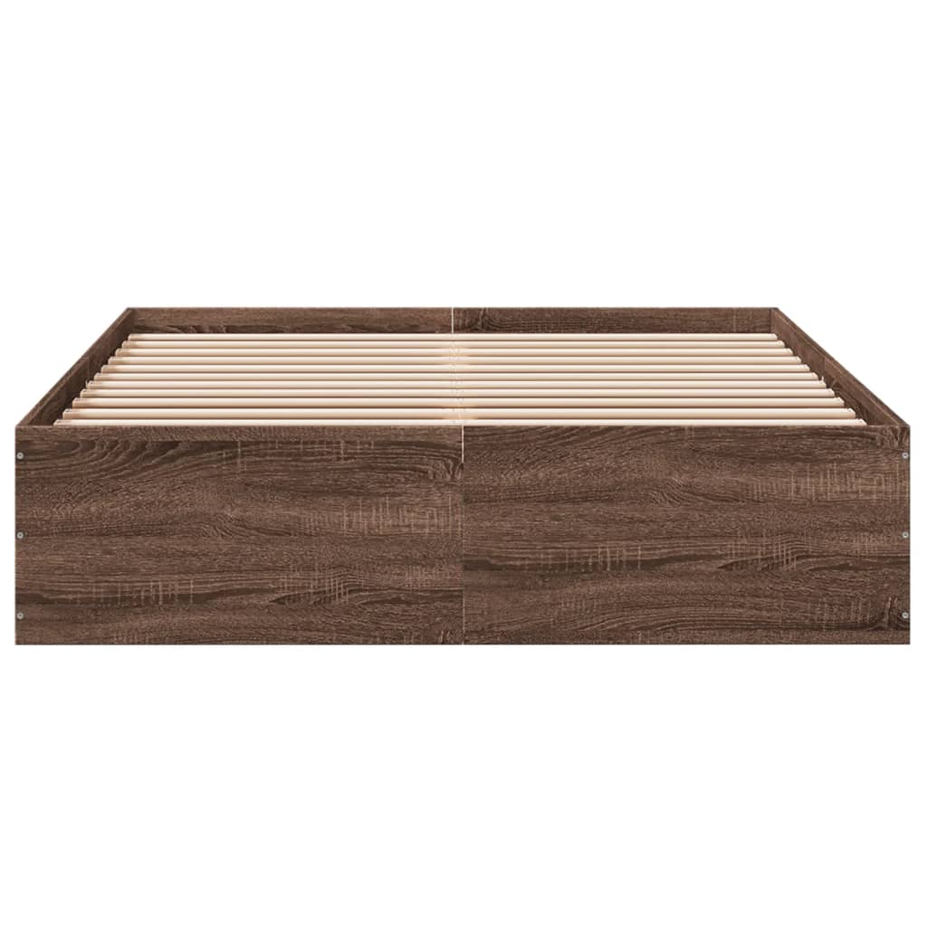 Cadre de lit sans matelas chêne marron 135x190 cm