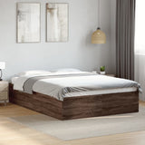 Cadre de lit sans matelas chêne marron 135x190 cm