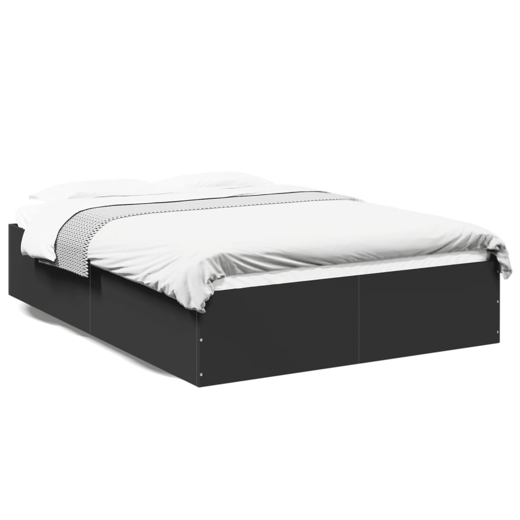 Cadre de lit sans matelas noir 120x190 cm