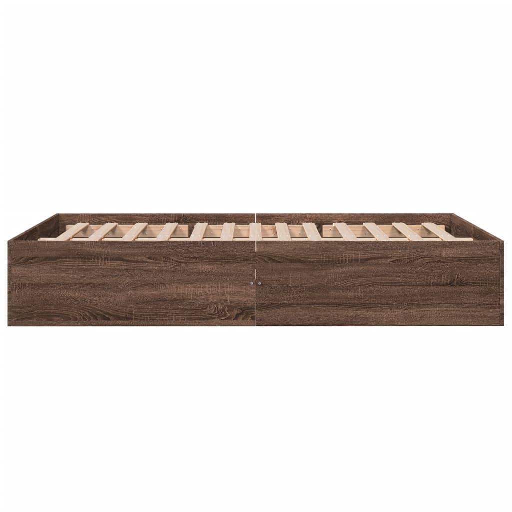 Cadre de lit sans matelas chêne marron 120x190 cm