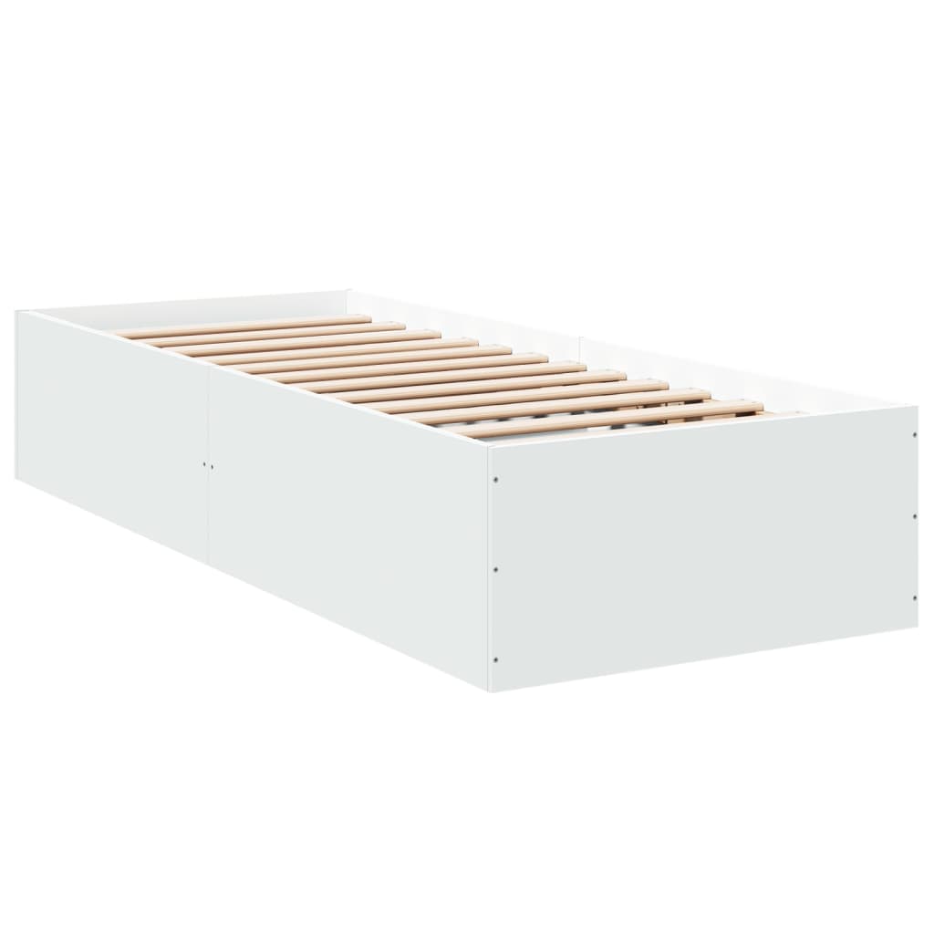 Cadre de lit sans matelas blanc 100x200 cm