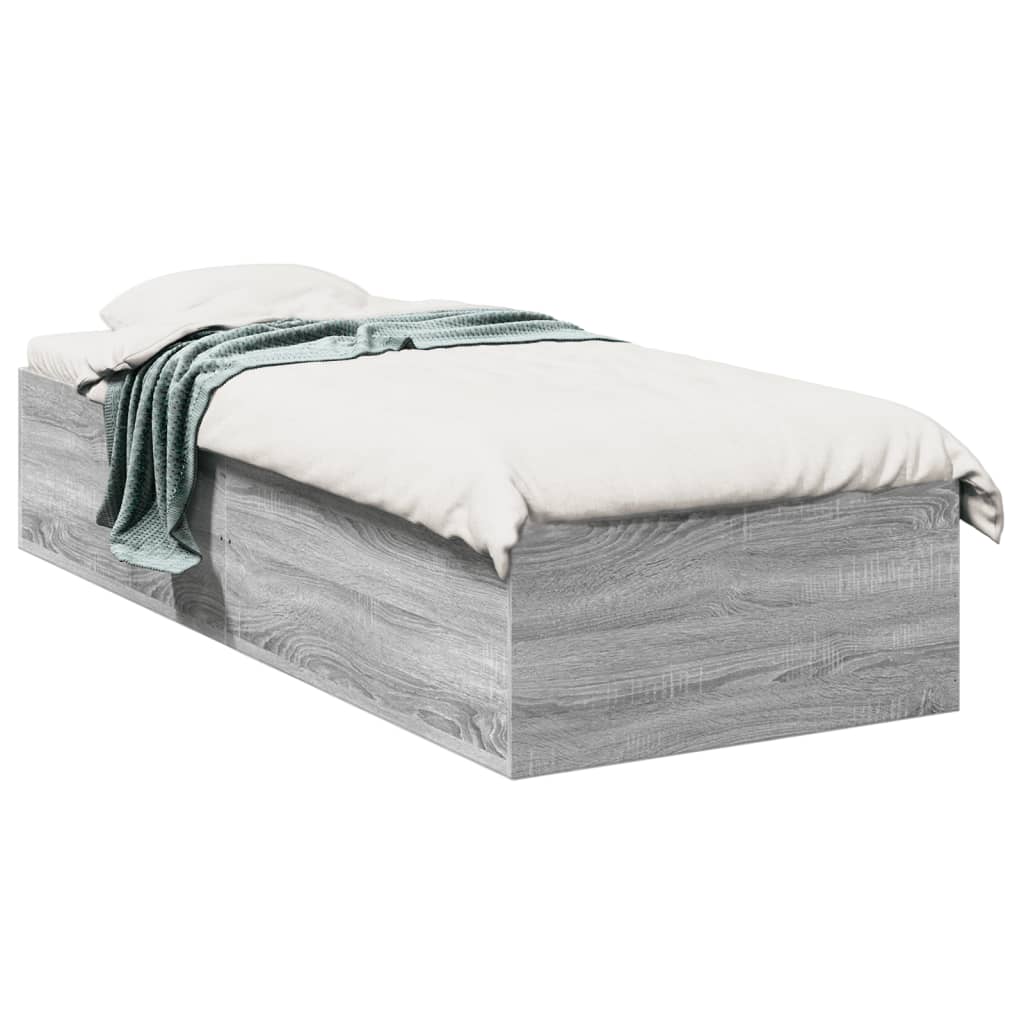 Cadre de lit sans matelas sonoma gris 100x200 cm