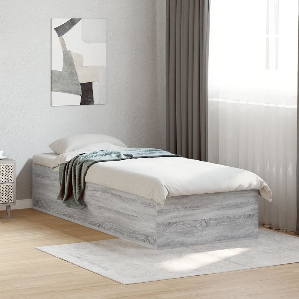 Cadre de lit sans matelas sonoma gris 100x200 cm