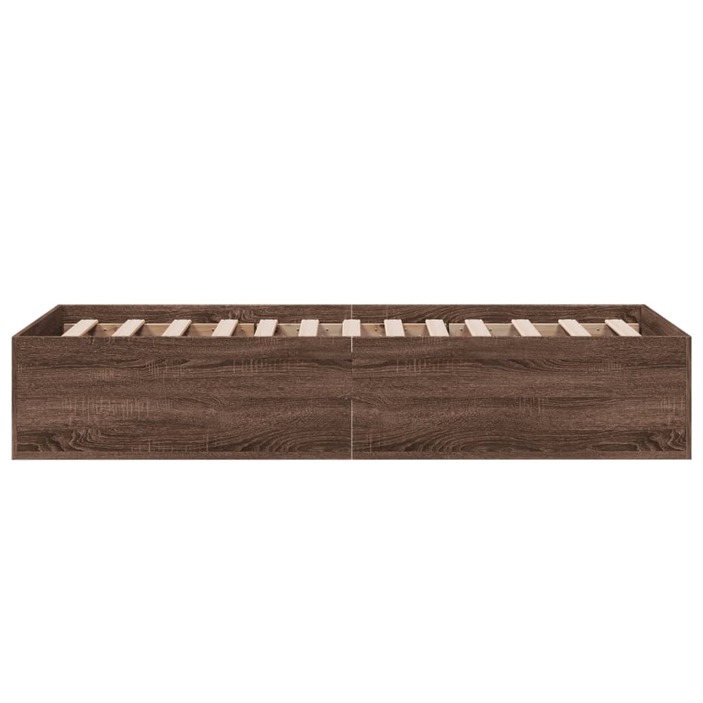 Cadre de lit sans matelas chêne marron 100x200 cm